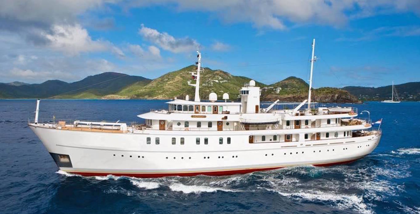 Sherakhan Caribbean Super Yacht Charter sailing through the Caribbean Islands