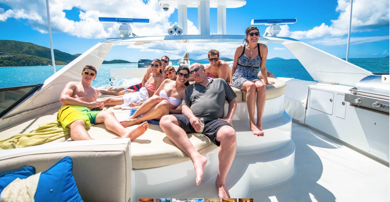 Guests on St. Thomas Mega Yacht CHarter