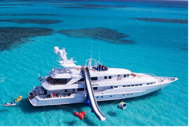 Typical Morning On A Bahamas Private Luxurious Mega Yacht Charter