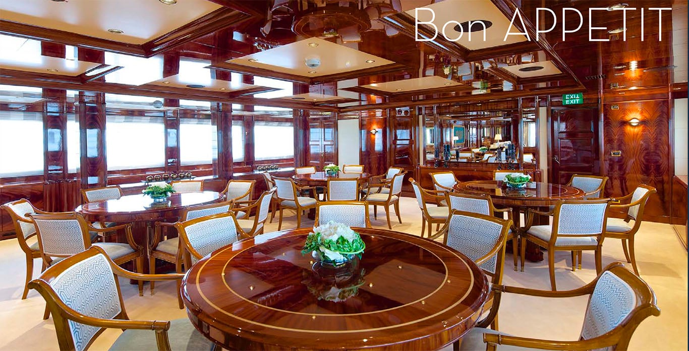 O'Mega Yacht Charter Dining