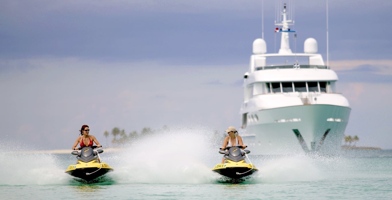 CRANK UP the Adrenaline! jetskis on a superyacht Bahamas