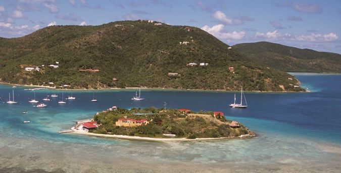 charter yachts anchored off Marina Cay, BVI