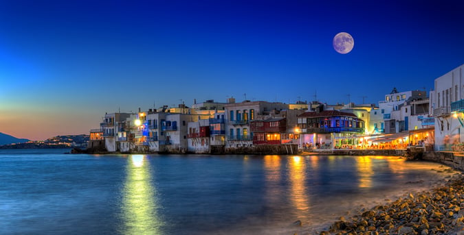 Greek Island in the evening