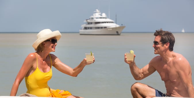 honeymoon on a yacht in the Bahamas