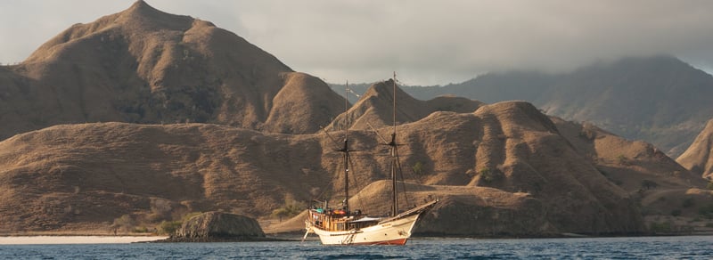 Phinisi at anchor in Komodo