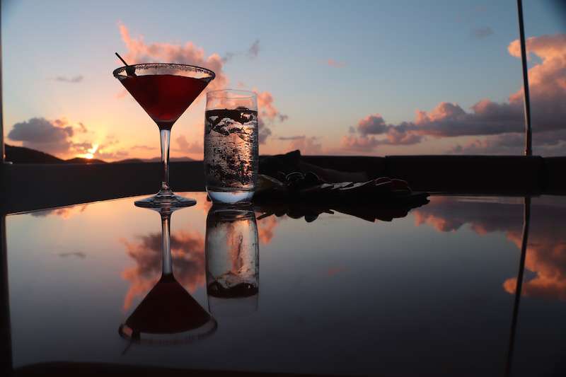 Cocktails on deck cocktails on Horizon power catamaran charter
