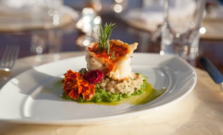 dinner on a superyacht charter