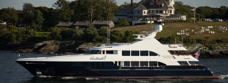 luxury motor yacht in Newport