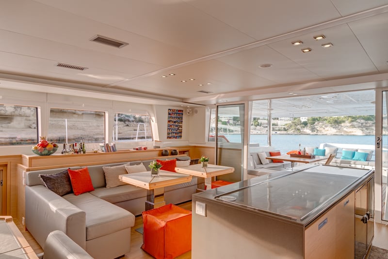 Main Saon on a Group Catamaran Charter