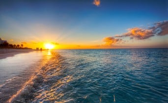 sunset on a yacht vacation in the Turks