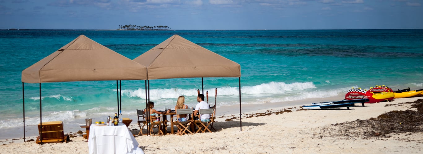 super yacht beach set-up in the BVI