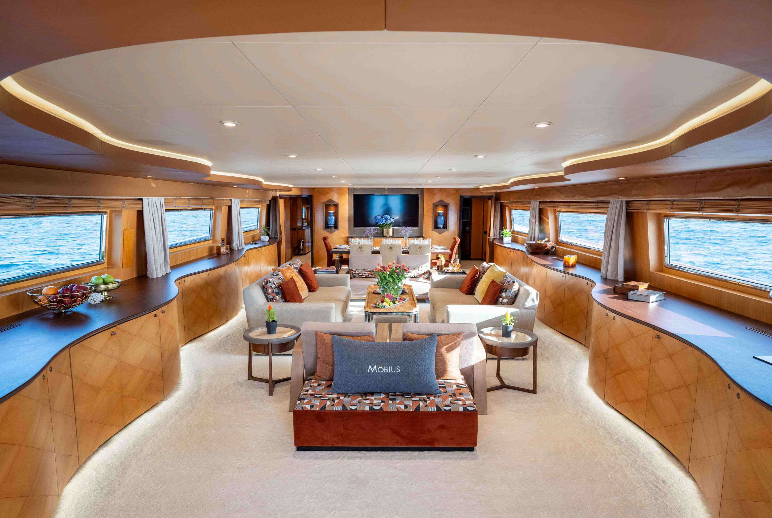 Motor Yacht 'MOBIUS' Salon, 12 PAX, 6 Crew, 124.00 Ft, 38.00 Meters, Built 1996, Cantieri di Pisa, Italy, Refit Year 2021/2022