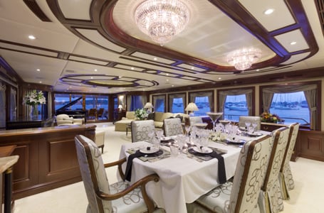 dining salon on a megayacht