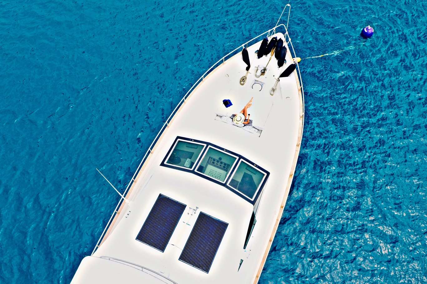 Motor Yacht 'RUNAWAY' Lounge on the bow of Runaway, 6 PAX, 2 Crew, 82.00 Ft, 25.00 Meters, Built 1988, Azimut, Refit Year Complete refit 2020
