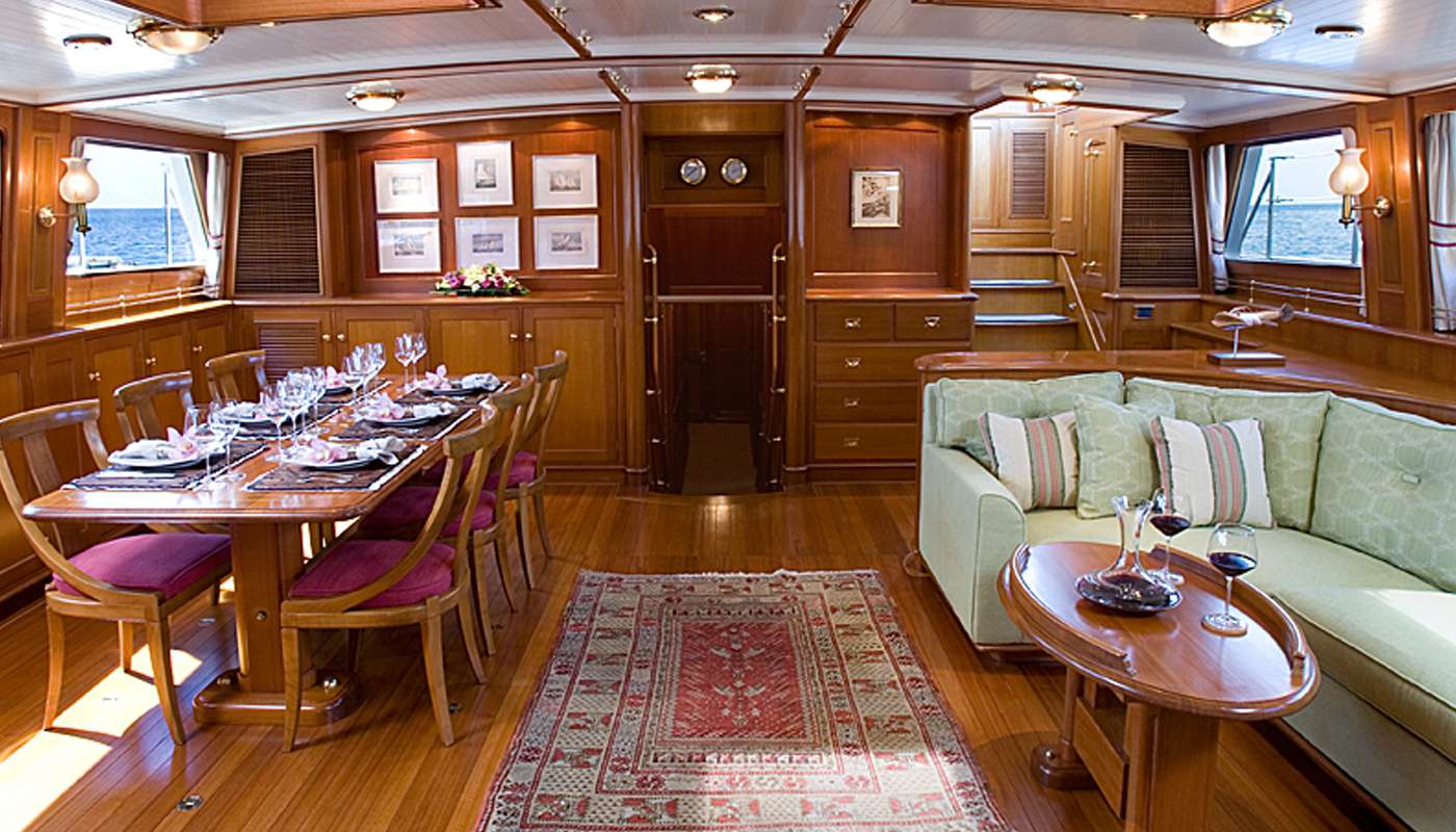 Sailing Yacht 'AXIA' Main Saloon, 6 PAX, 6 Crew, 121.00 Ft, 37.00 Meters, Built 1990, Palmer Johnson, Refit Year 2007