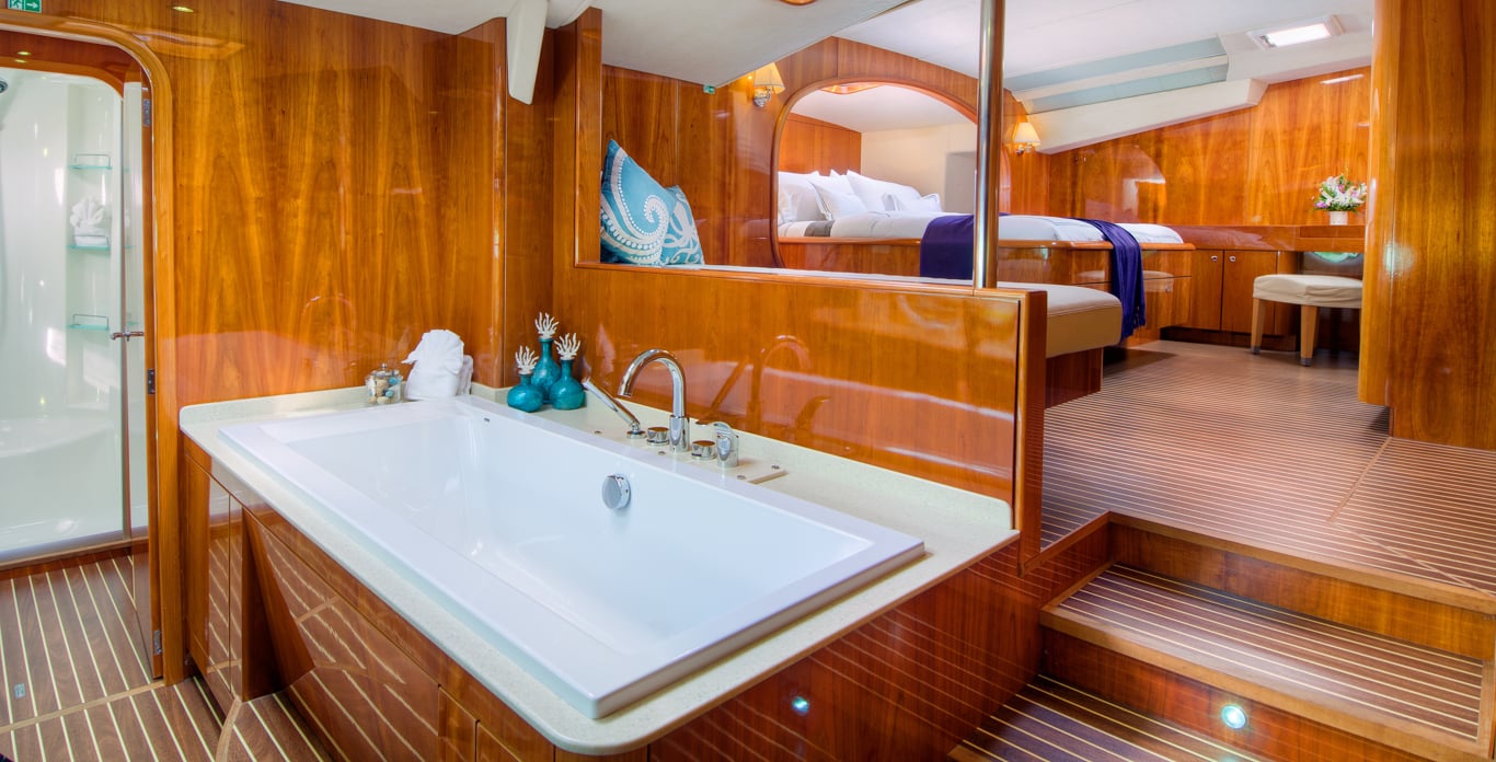 Bathroom on a sailing catamaran