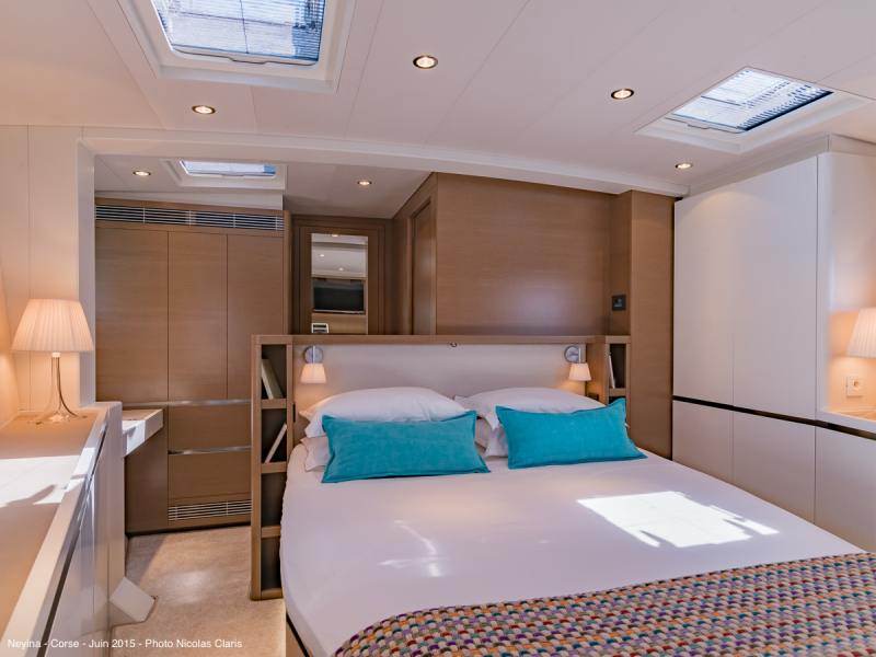 Sailing Yacht 'NEYINA' The Master cabin, 6 PAX, 3 Crew, 76.00 Ft, 23.00 Meters, Built 2015, CNB Bordeaux