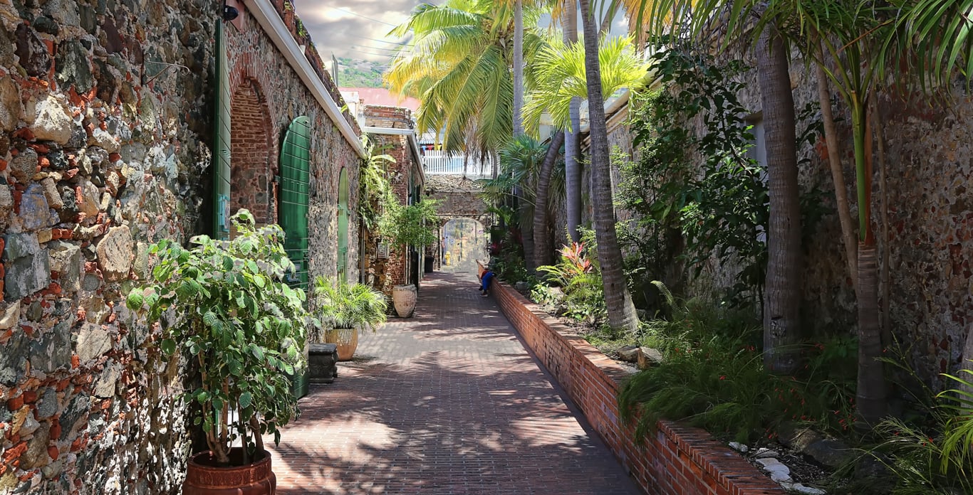 shopping street on St. Thomas