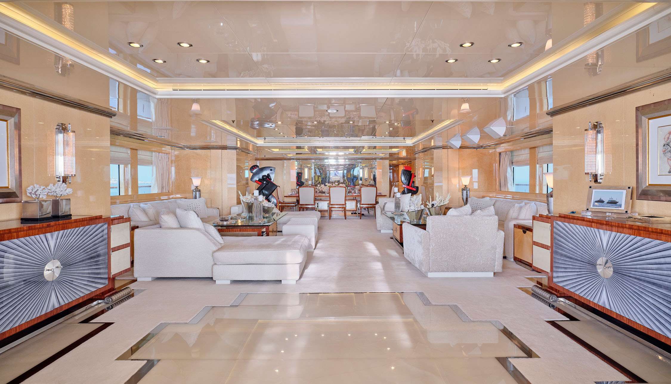 Motor Yacht 'SUNDAY' Main Deck Salon, 12 PAX, 14 Crew, 196.00 Ft, 59.00 Meters, Built 2006, Benetti, Refit Year 2010