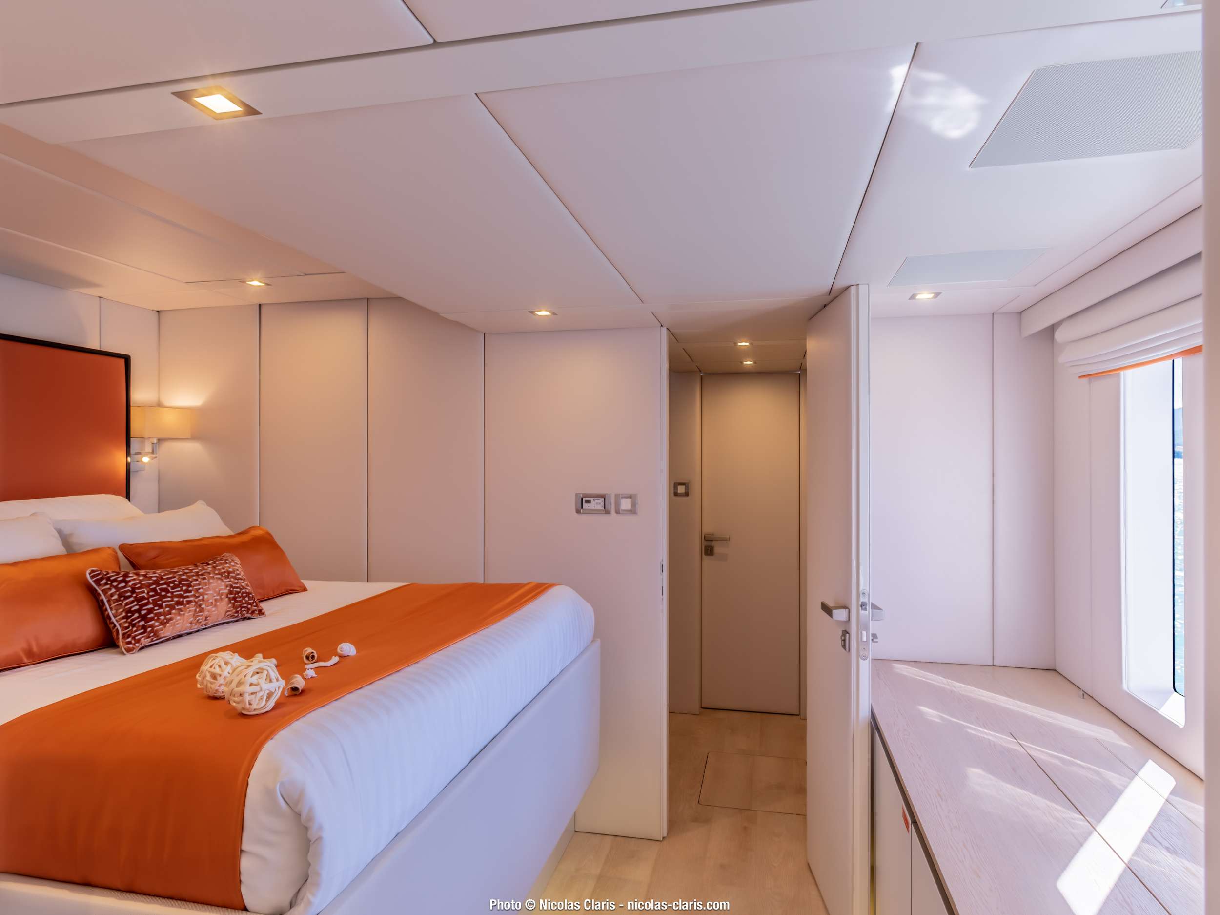 Motor Yacht 'MAYRILOU' VIP cabin on main deck, 10 PAX, 4 Crew, 68.00 Ft, 20.00 Meters, Built 2017, Sunreef Yachts
