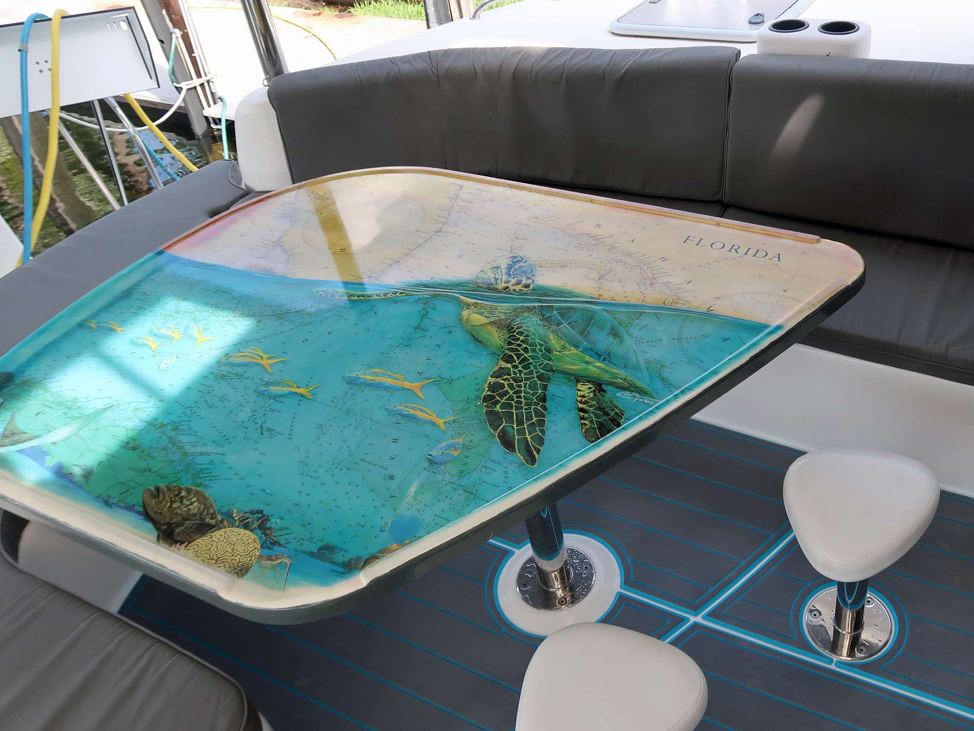 Catamaran Yacht 'THE SPACE BETWEEN' Beautiful cockpit table, 6 PAX, 2 Crew, 46.00 Ft, 14.00 Meters, Built 2011, Leopard, Refit Year 2017