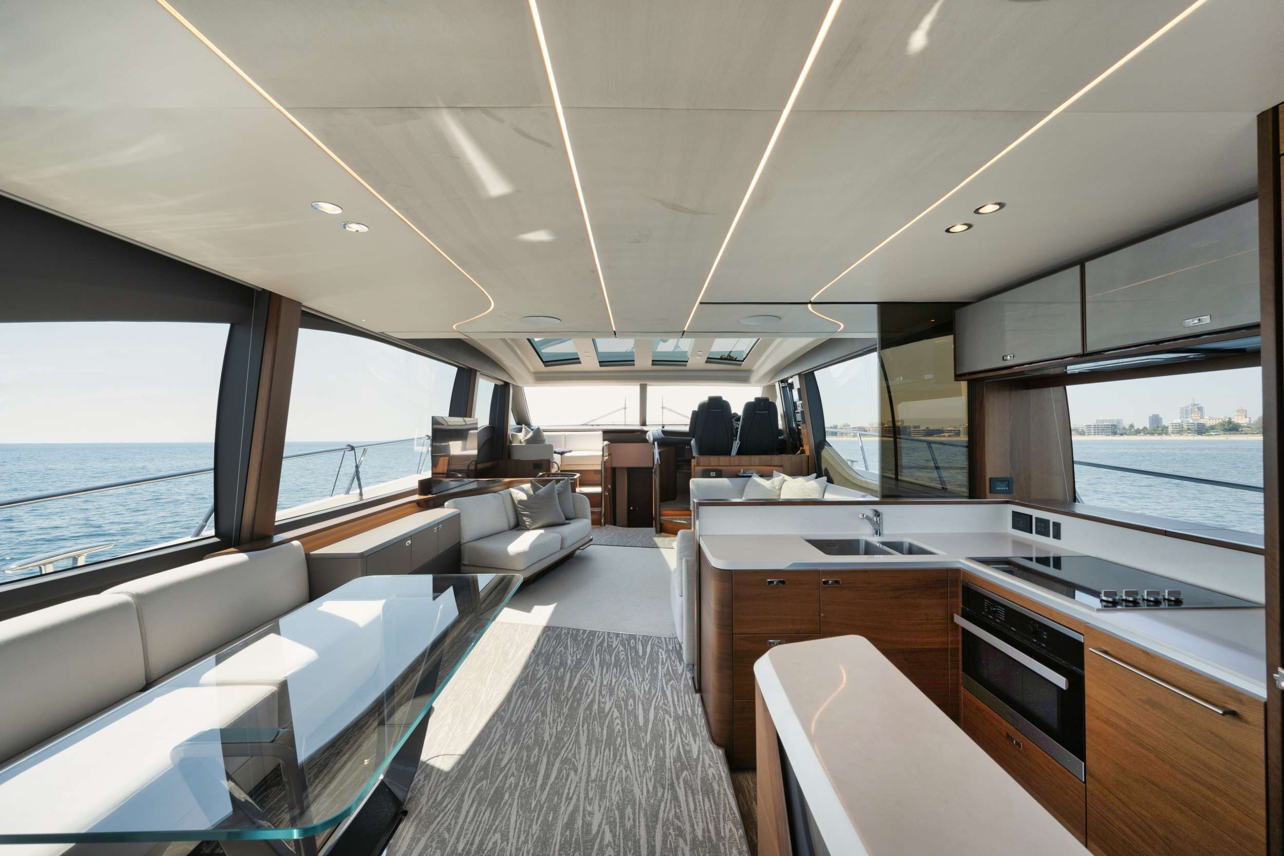 Motor Yacht 'HOOKED HER' Galley / Salon, 6 PAX, 78.00 Ft, 23.00 Meters, Built 2020, Princess, UK