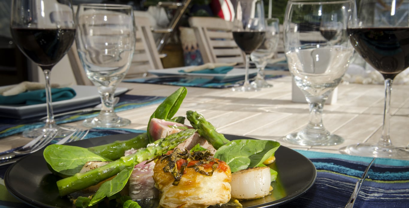 Gourmet Cuisine on a boat