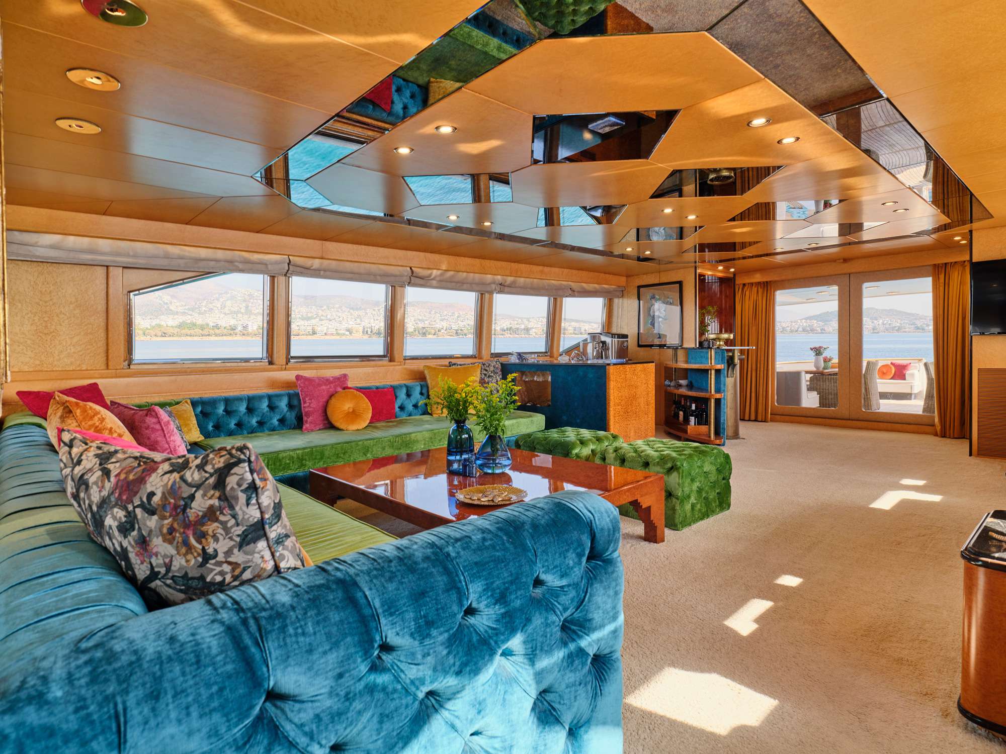 Motor Yacht 'LADY RINA' Salon sofa (refit 2022), 12 PAX, 6 Crew, 120.00 Ft, 36.00 Meters, Built 1987, Baglietto, Refit Year 2022