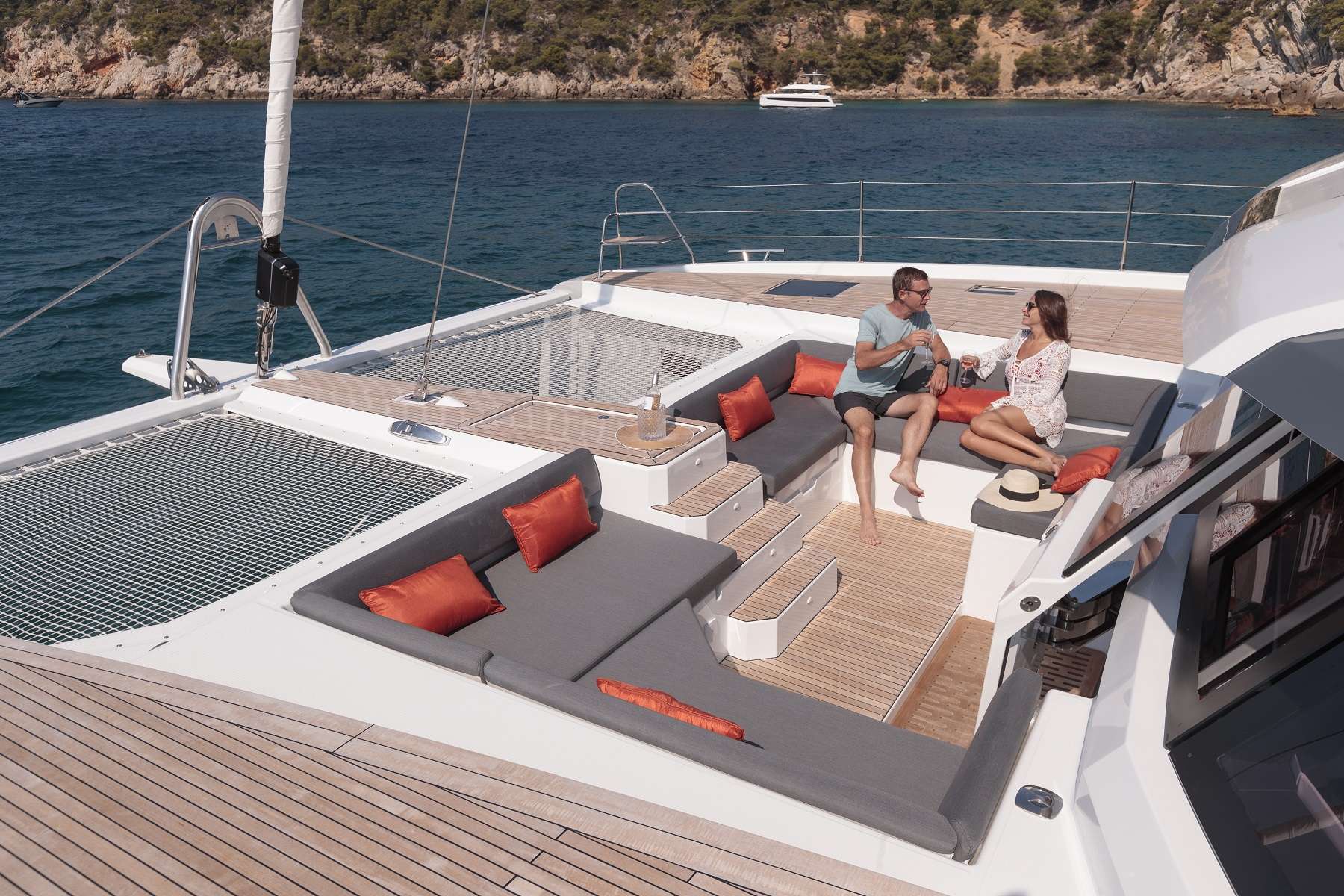 Catamaran Yacht 'PORT TO VINO SAMANA 59' Roomy forward cockpit - Stock Photo, 8 PAX, 2 Crew, 59.00 Ft, 17.00 Meters, Built 2023, Fountaine Pajot