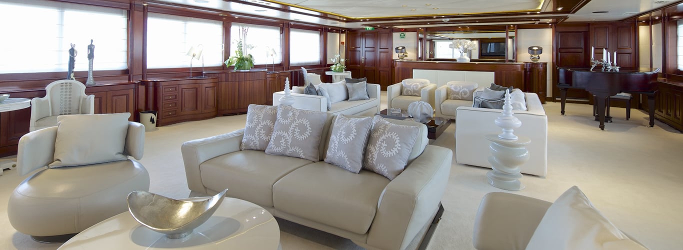 main salon on a megayacht