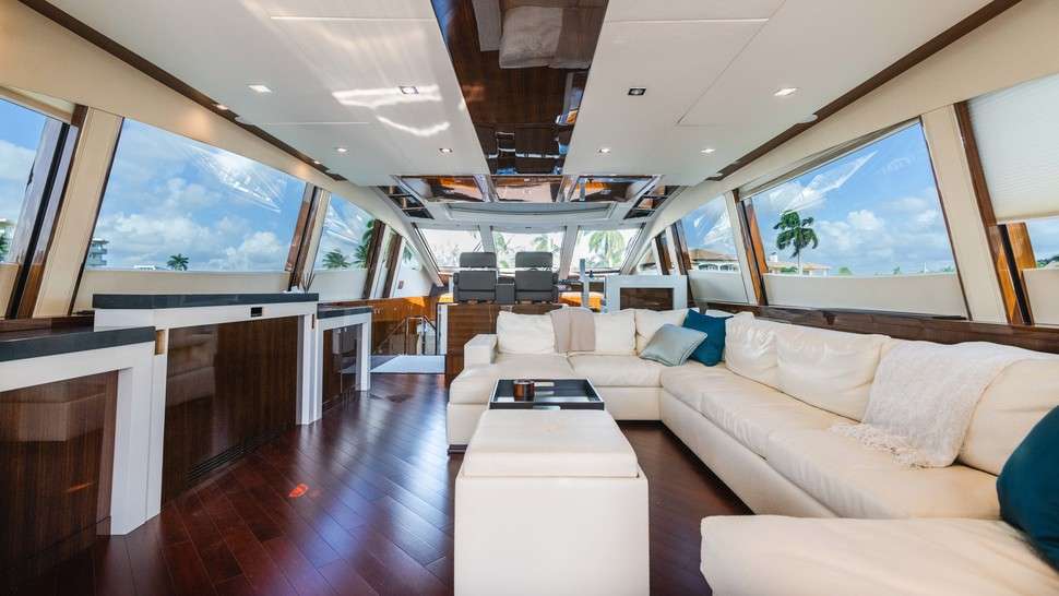 Motor Yacht 'HELIOS' Main Salon, 8 PAX, 4 Crew, 92.00 Ft, 28.00 Meters, Built 2012, Lazzara, Refit Year 2019