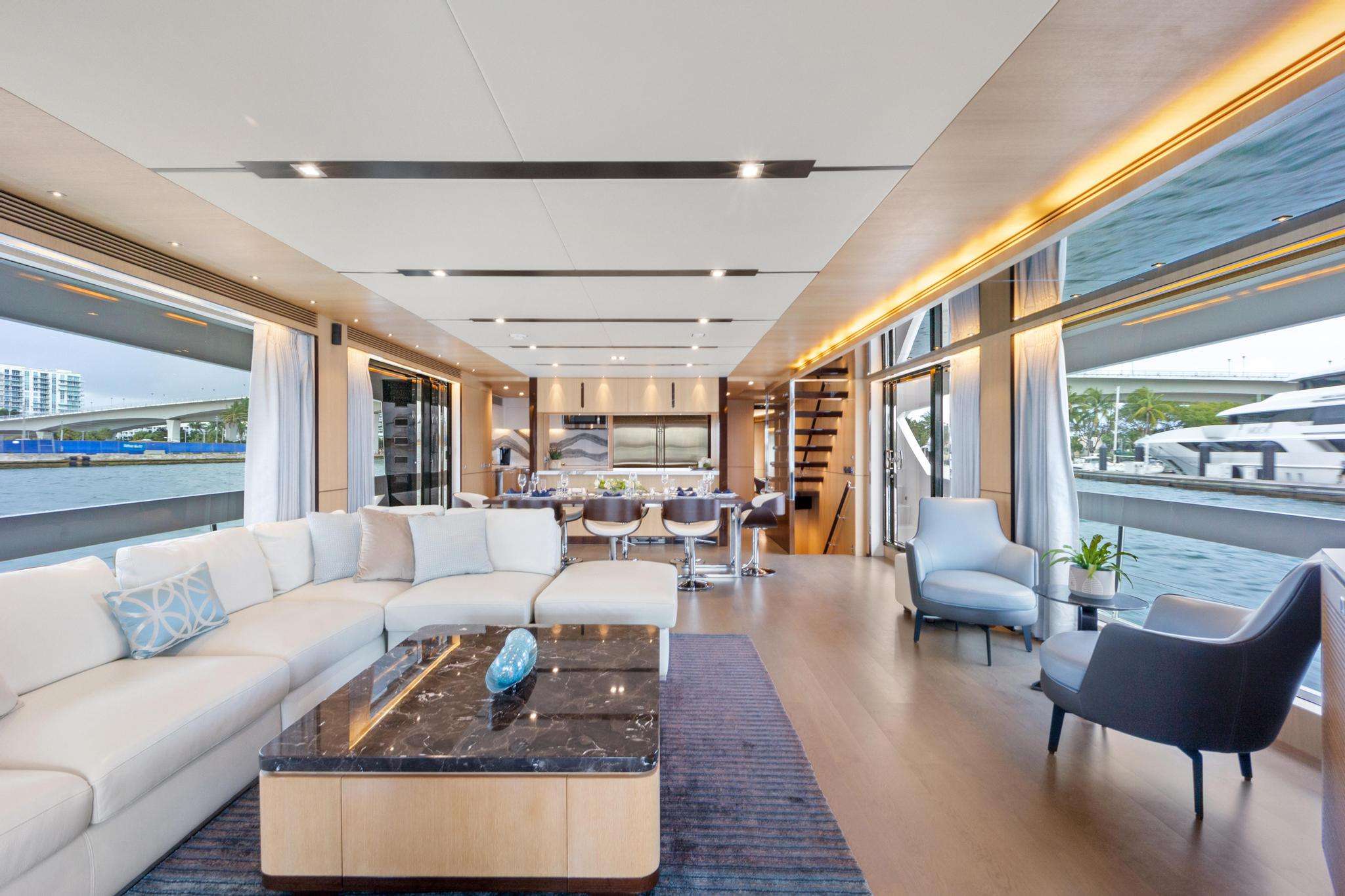 Motor Yacht 'BELLA TU' Main Salon, 8 PAX, 4 Crew, 90.00 Ft, 27.00 Meters, Built 2019, Horizon