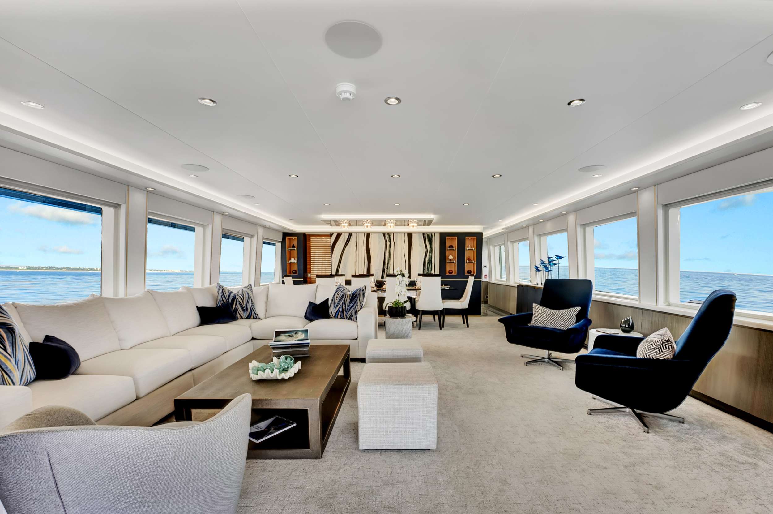 Motor Yacht 'REAL SUMMERTIME' Main Salon, 12 PAX, 7 Crew, 120.00 Ft, 36.00 Meters, Built 2000, Sovereign, Refit Year 2022