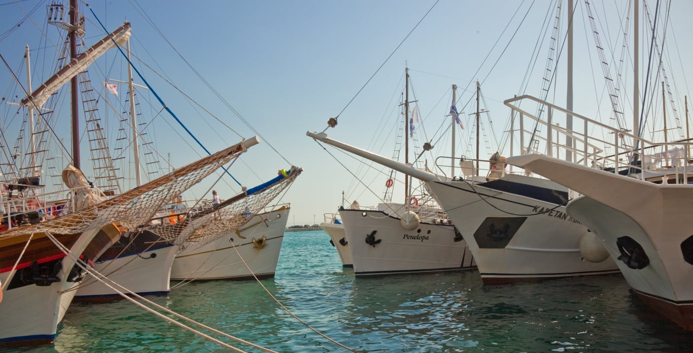 Croatia gulets on the dock