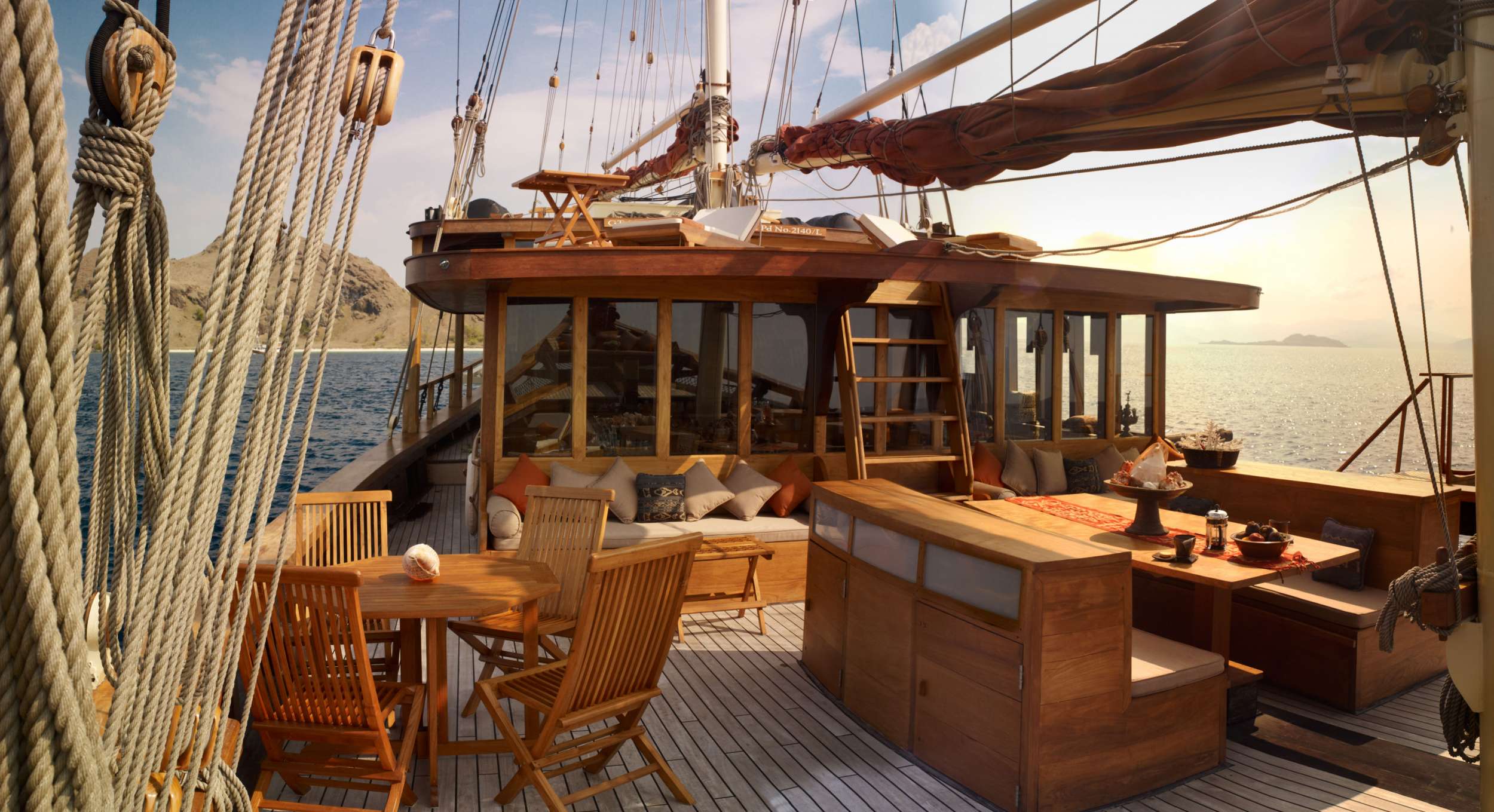 Motor Sailing Yacht 'SI DATU BUA' Main deck, 6 PAX, 131.00 Ft, 39.00 Meters, Built 2012, Custom