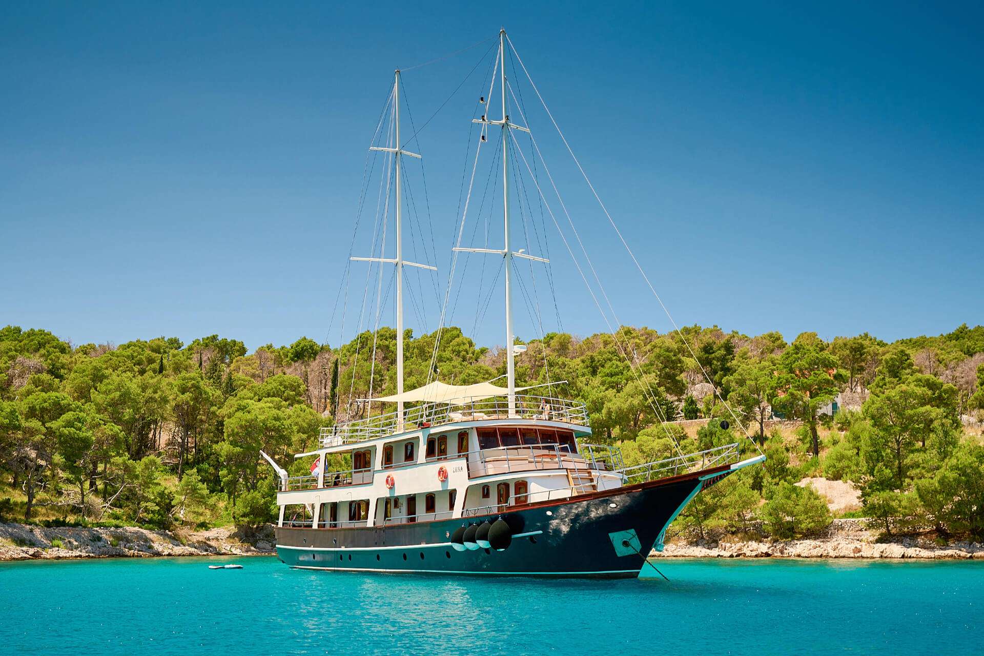 Motor Sailing Yacht 'LUNA', 18 PAX, 6 Crew, 108.00 Ft, 33.00 Meters, Built 2008,  Custom Built Aluminum Cutter, Refit Year 2022