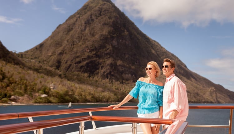 couple on a south pacific yacht charter