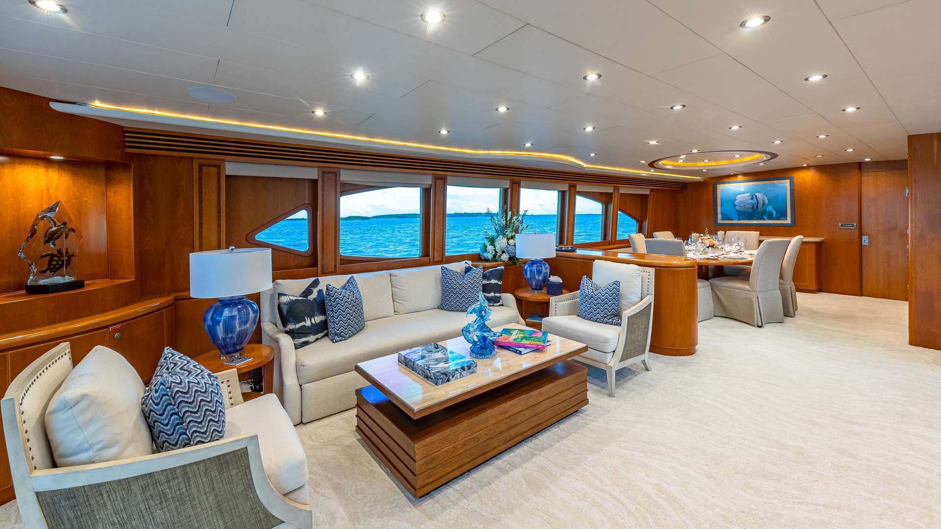 Motor Yacht 'B HAPPY' Main Salon, 8 PAX, 4 Crew, 103.00 Ft, 31.00 Meters, Built 2004, Hargrave, Refit Year 2022