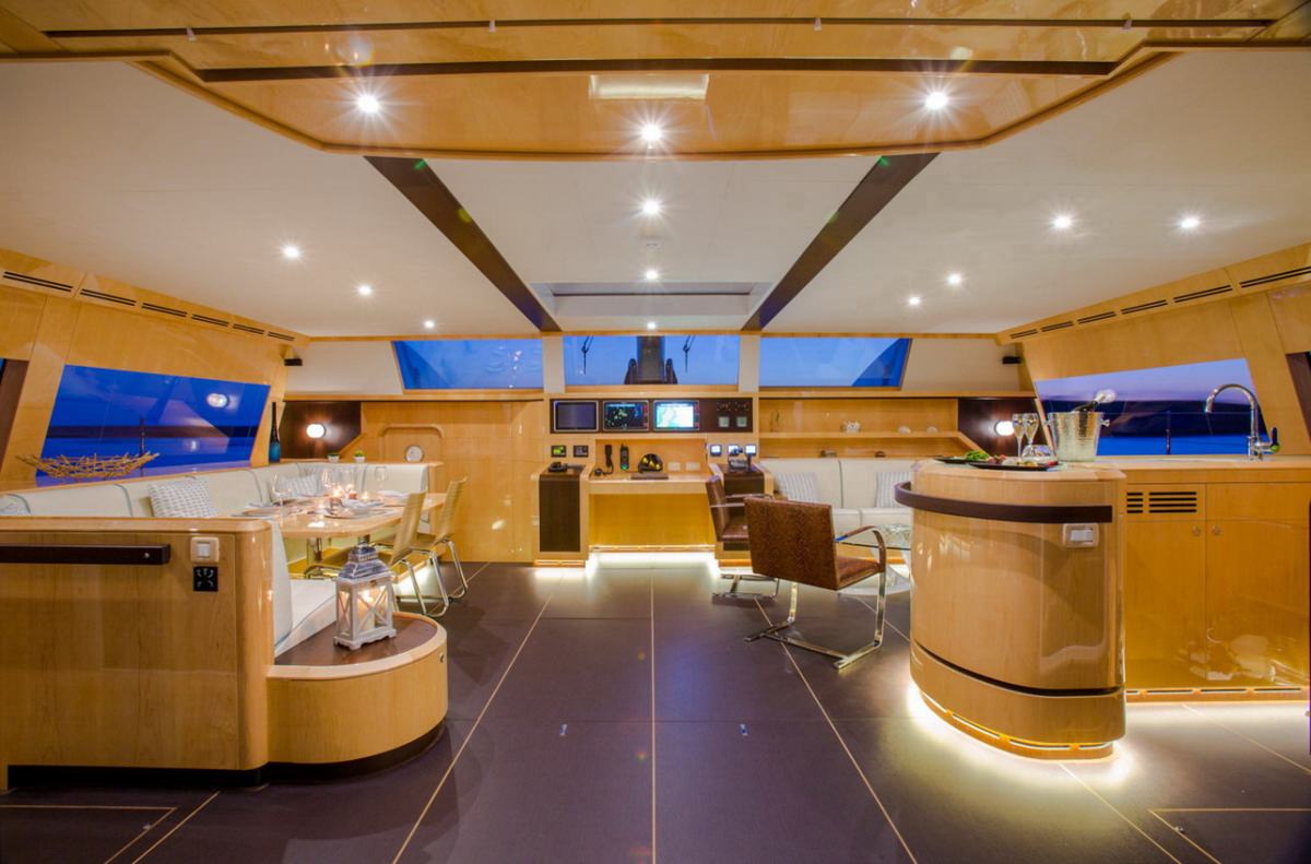 Catamaran Yacht 'WINDQUEST' Living Room, 8 PAX, 4 Crew, 85.00 Ft, 25.00 Meters, Built 2014, JFA Chantier Naval, Refit Year New