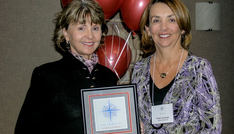 Trish Cronan winning award for corporate yacht charters