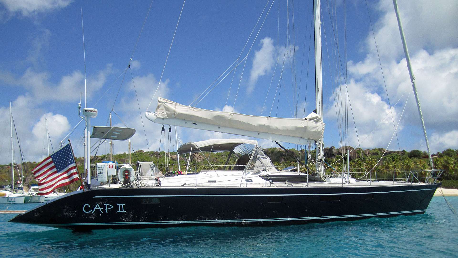 Sailing Yacht 'CAP II' Headturner in every anchorage, 6 PAX, 2 Crew, 76.00 Ft, 23.00 Meters, Built 1992, CNB Bordeaux, Refit Year 2023 refit.  Main engine rebuild 2014; All of the following new in 2014/2015: standing rigging, B&G wind instruments, rad