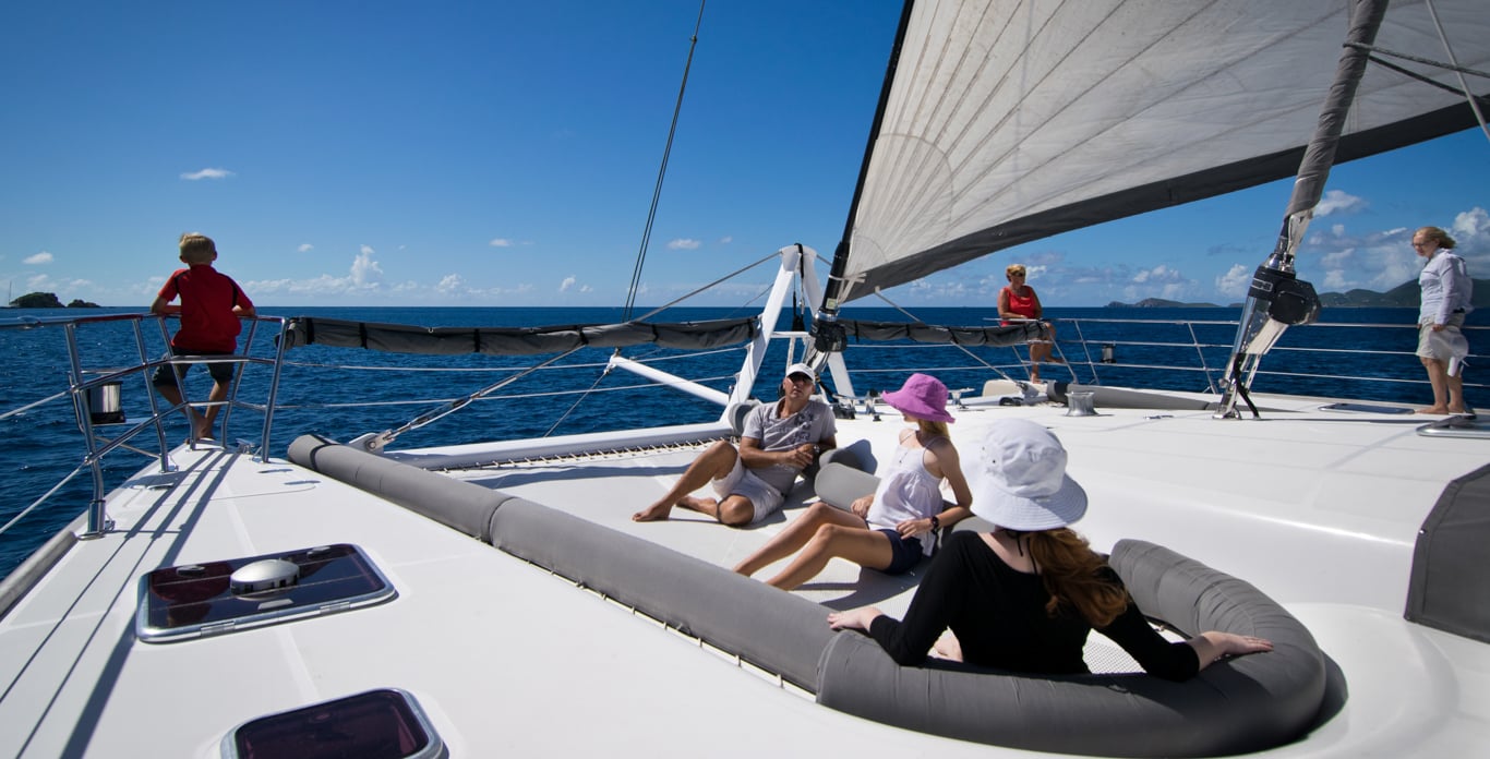 Relaxing on a charter yacht in St. Thomas