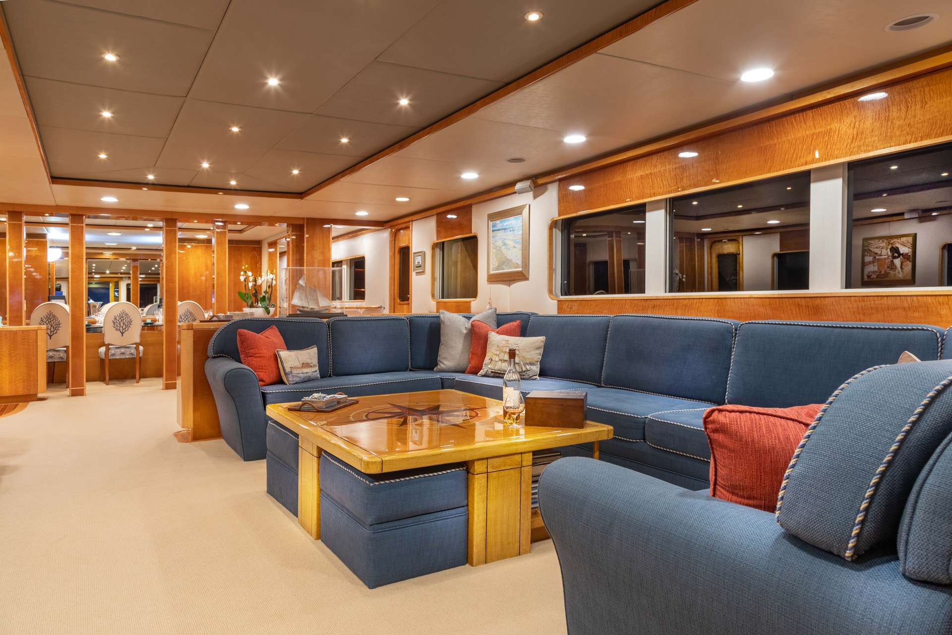 Motor Yacht 'RENA' Salon, 12 PAX, 8 Crew, 145.00 Ft, 44.00 Meters, Built 1989, NQEA Yachts Jack Hargrave design, Refit Year 2024