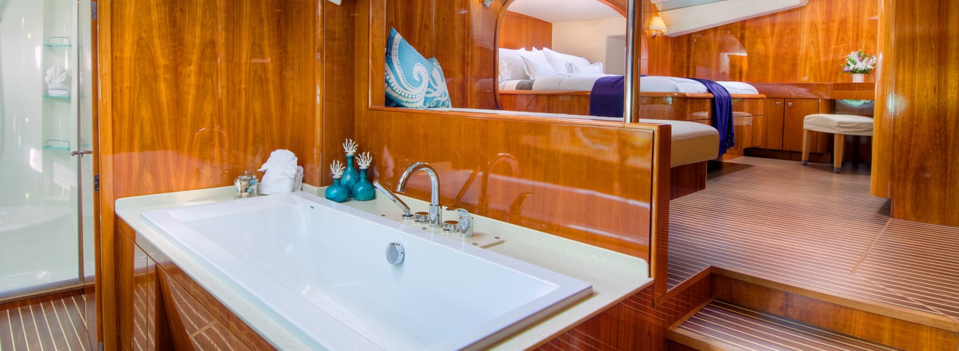 Bathroom on a BVI Catamaran Charter