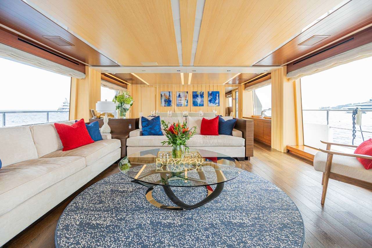 Motor Yacht 'JUS CHILL'N 3' Main Salon, 10 PAX, 108.00 Ft, 32.00 Meters, Built 2015, Benetti, Refit Year 2021