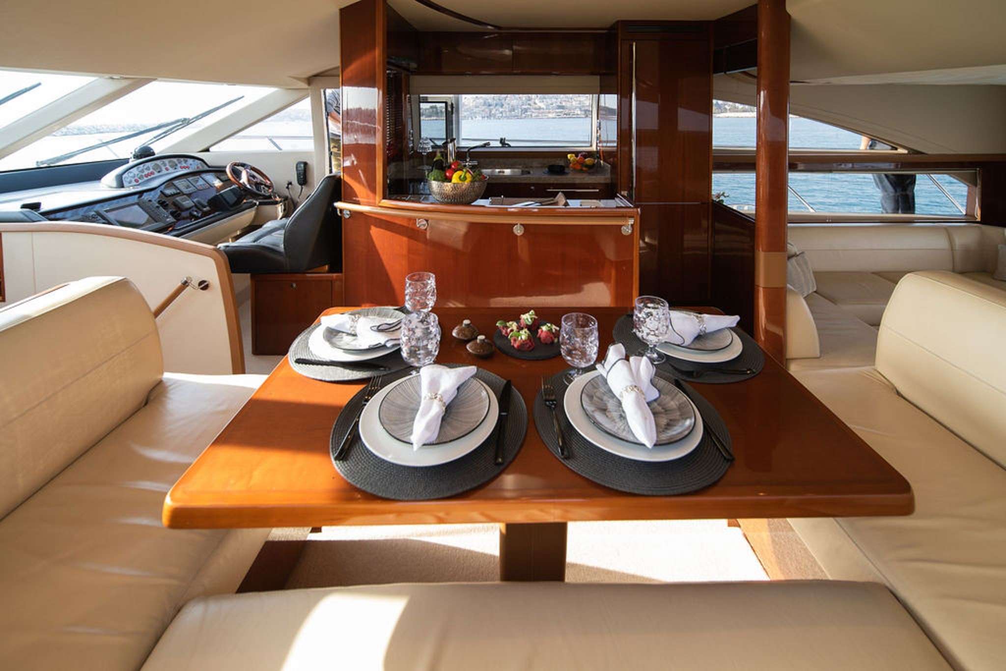 Motor Yacht 'DIAL II', 8 PAX, 2 Crew, 63.00 Ft, 19.00 Meters, Built 2008, Princess, UK, Refit Year 2023: Re-upholstering of all cabin interior wall fabrics, new salon decoration (cushions), new exterior fabrics for leisure area (Flybridge), new Jet Ski Sp