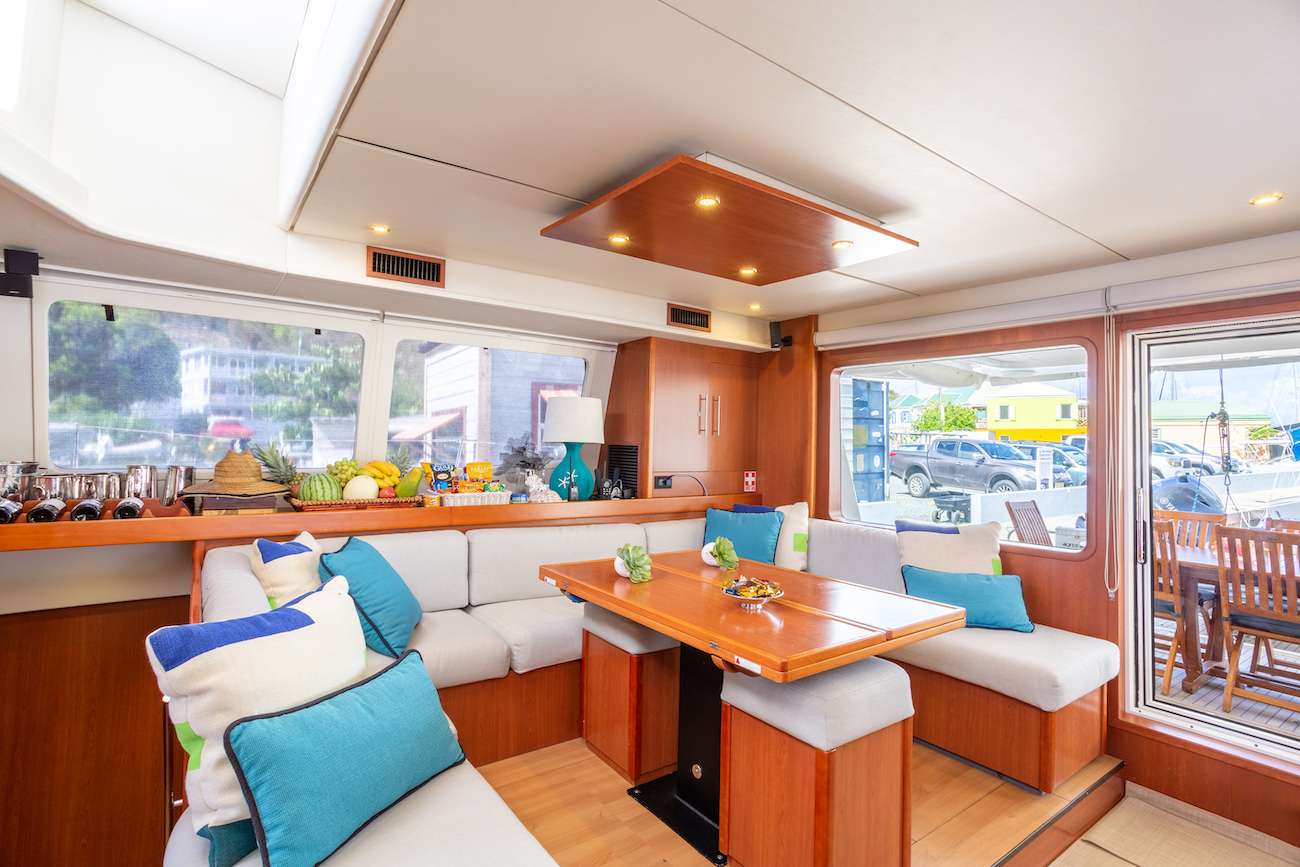Catamaran Yacht 'THE ANNEX' Large salon opening to aft deck, 10 PAX, 3 Crew, 58.00 Ft, 17.00 Meters, Built 2013, Leopard, Refit Year 2020