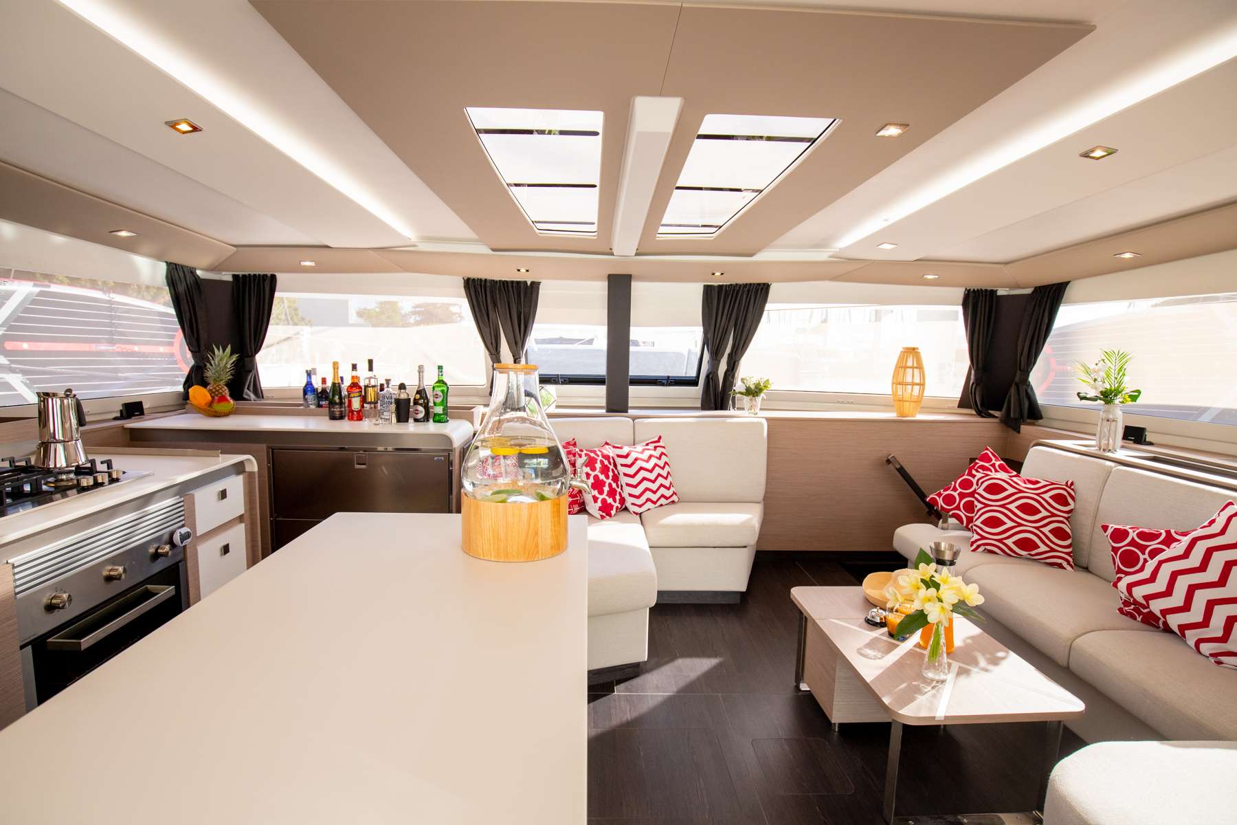 Catamaran Yacht 'VIENNA' Saloon galley and living area, 8 PAX, 2 Crew, 51.00 Ft, 15.00 Meters, Built 2022, Fountaine Pajot
