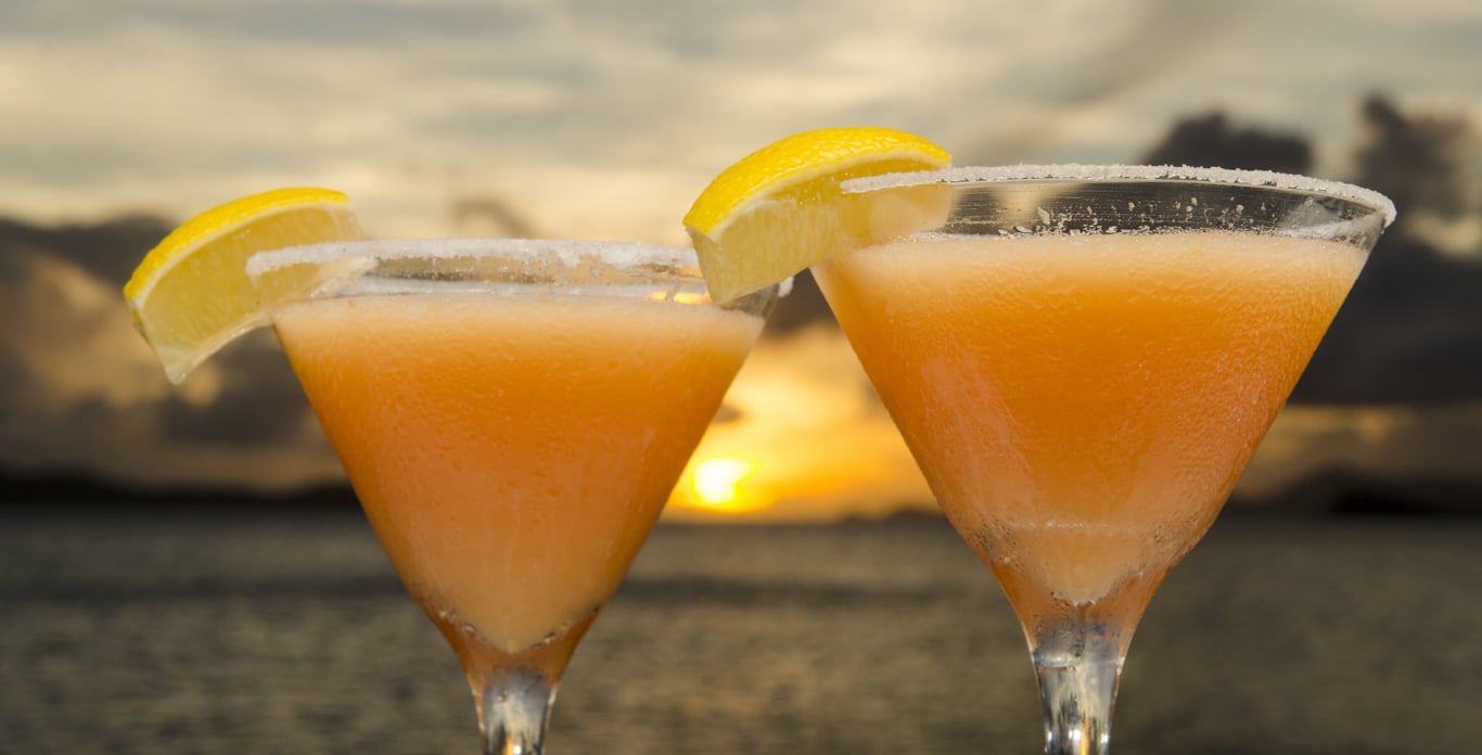 sunset toast on a BVI catamaran yacht charter