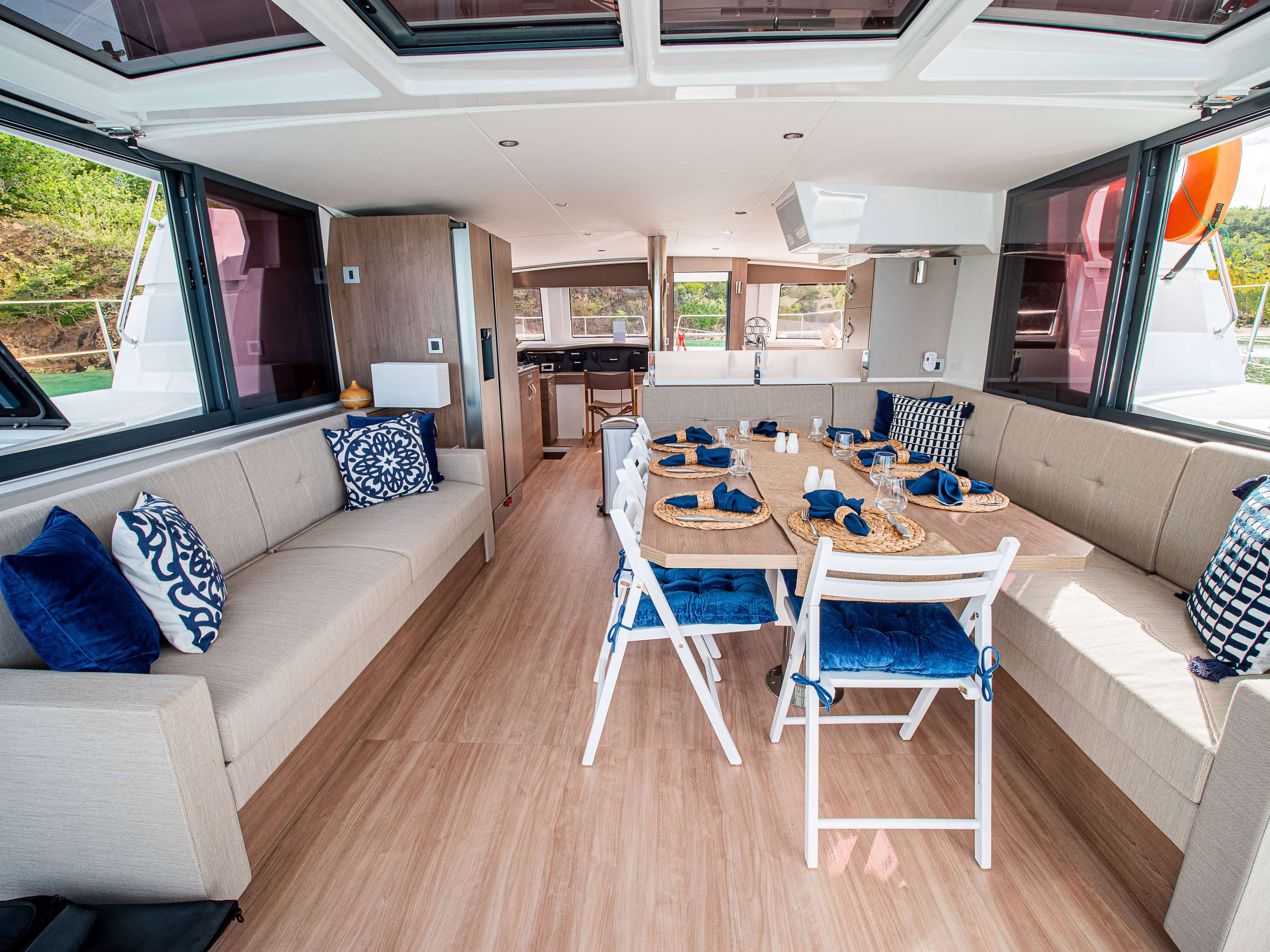 Catamaran Yacht 'BAVARIAN BLISS' Cockpit dining area, 8 PAX, 2 Crew, 48.00 Ft, 14.00 Meters, Built 2023, Bali Catamarans